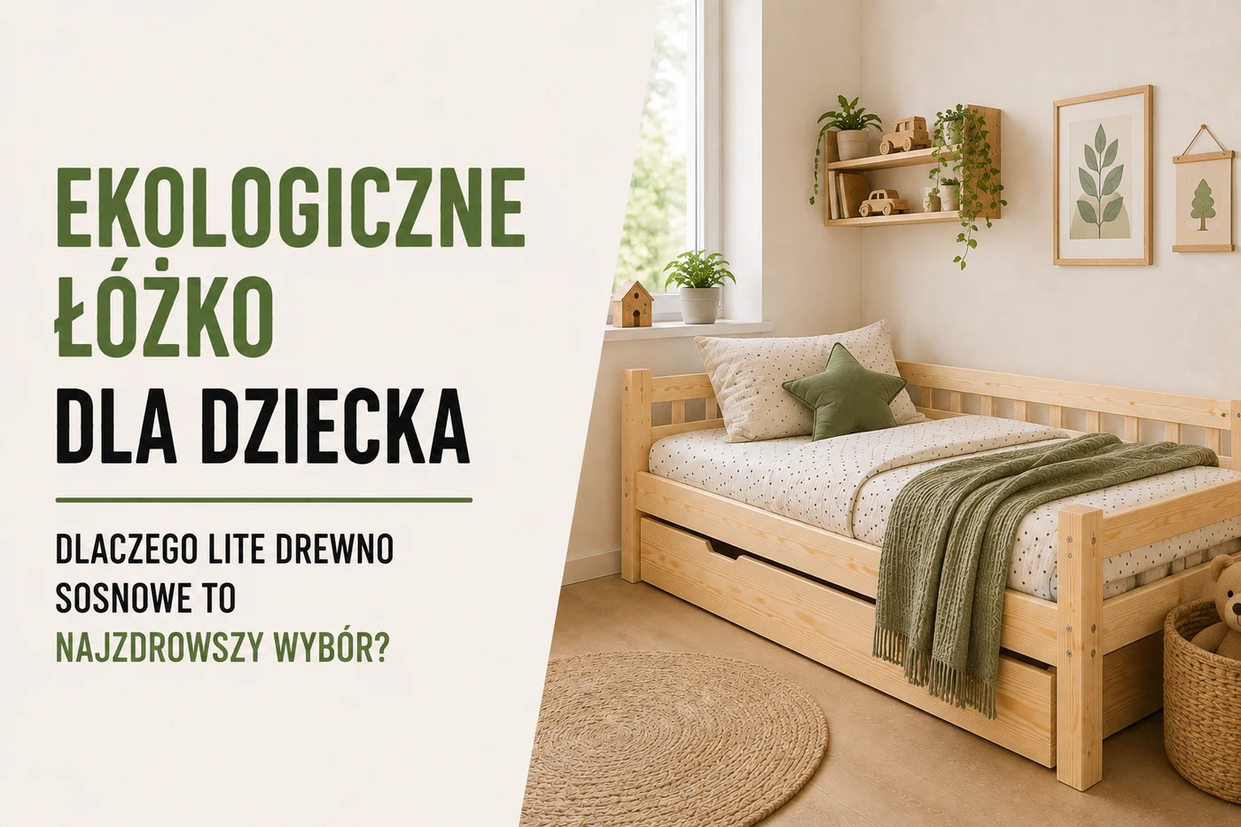 Ekologiczne łóżko dla dziecka — dlaczego lite drewno sosnowe to najzdrowszy wybór?